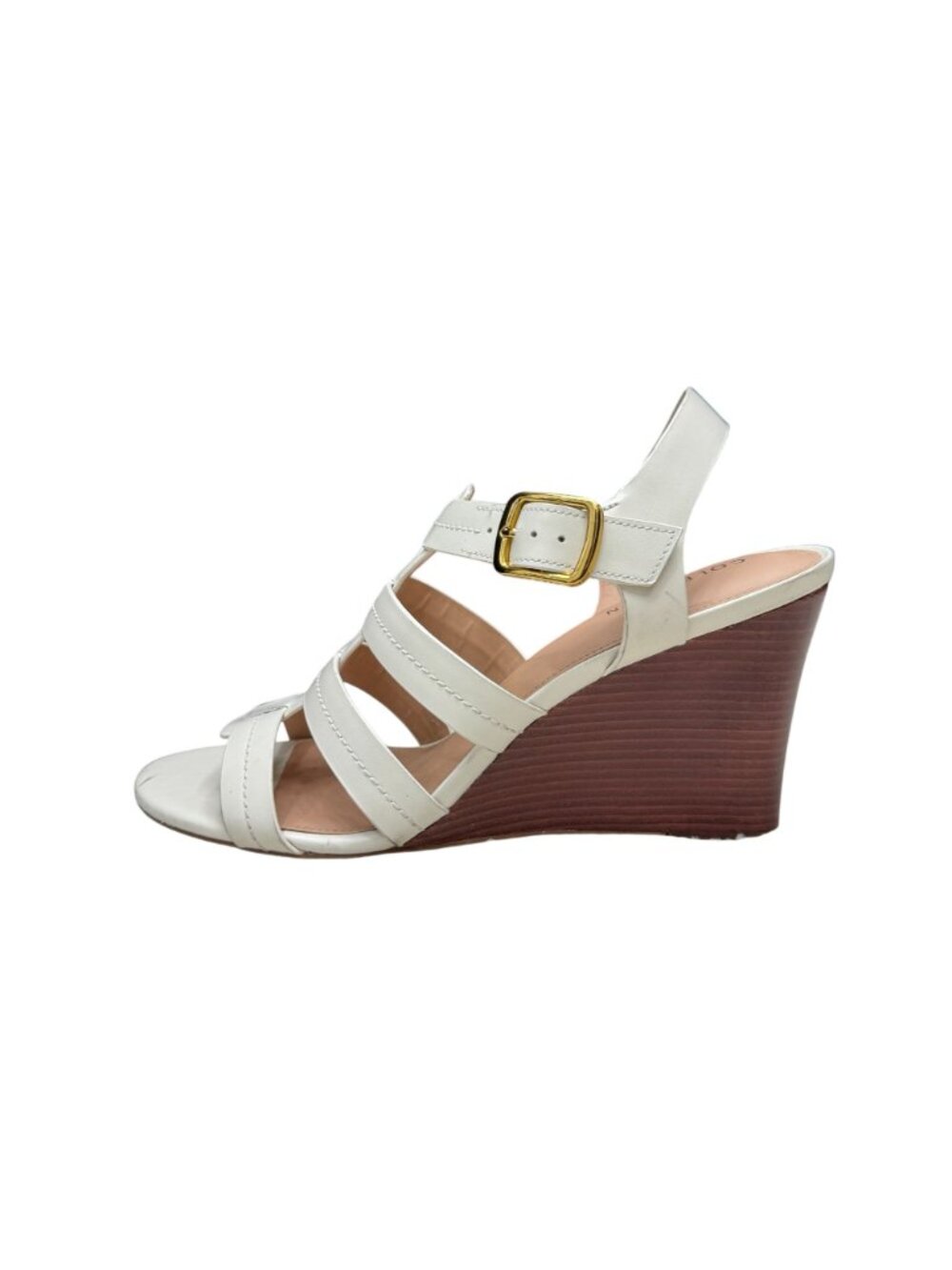 NEW Cole Haan Josie Fisherman Wedge Sandal Women's Cream Leather Strap 8.5B NWOB - Picture 2 of 9